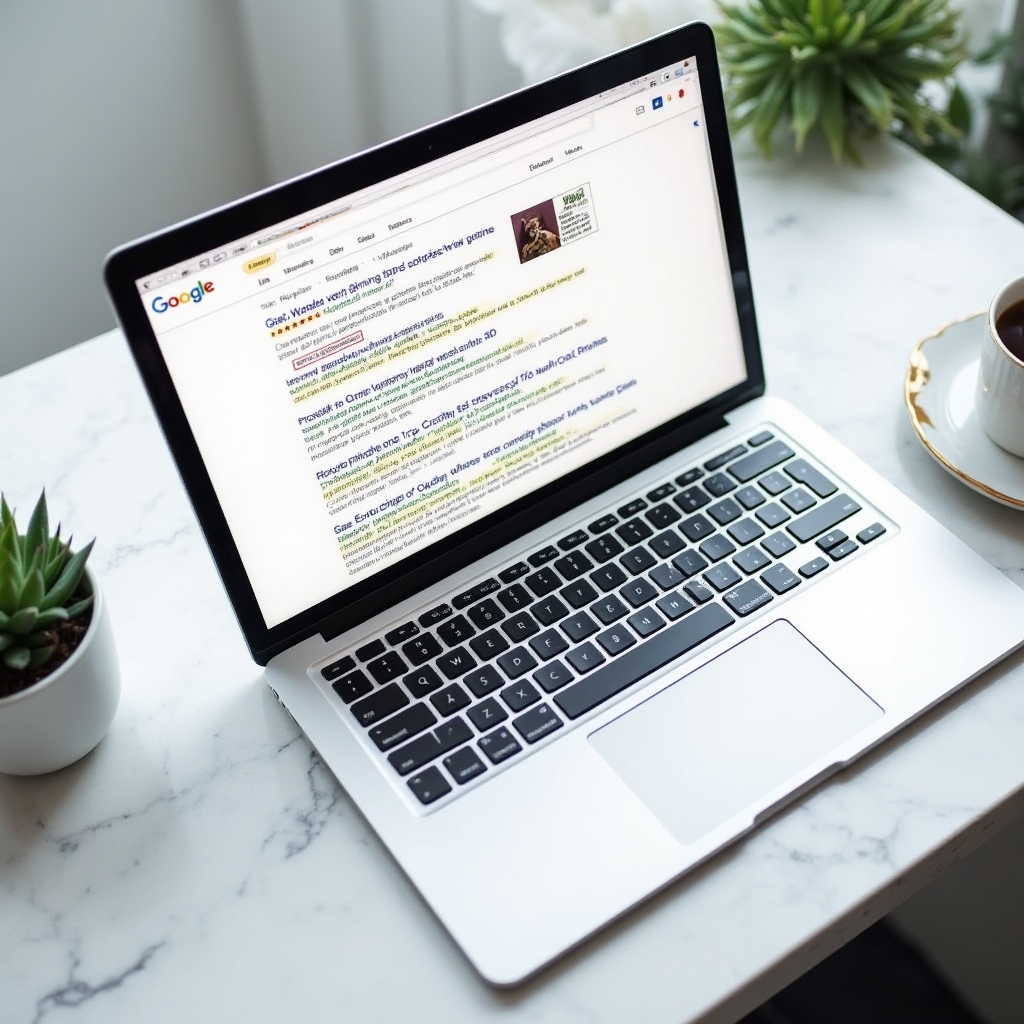 Wyniki wyszukiwania Google z widocznymi rich snippets i rozszerzonymi wynikami
